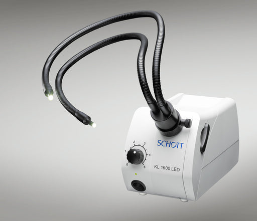 Schott Kl 1600 LED Fiber optic Light Source Illuminator with dual gooseneck