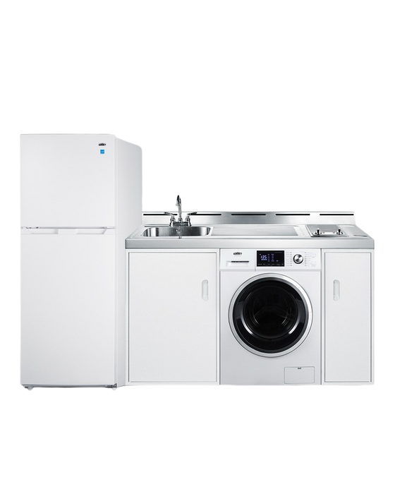 Accucold 83" Wide All-In-One Kitchenette with Washer/Dryer Combo - ACKSPWD821G