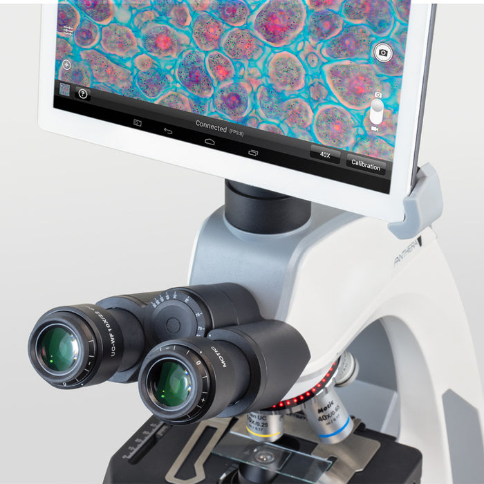 Moticam BTi10 WiFi Tablet Camera 10 Inch on compound microscope