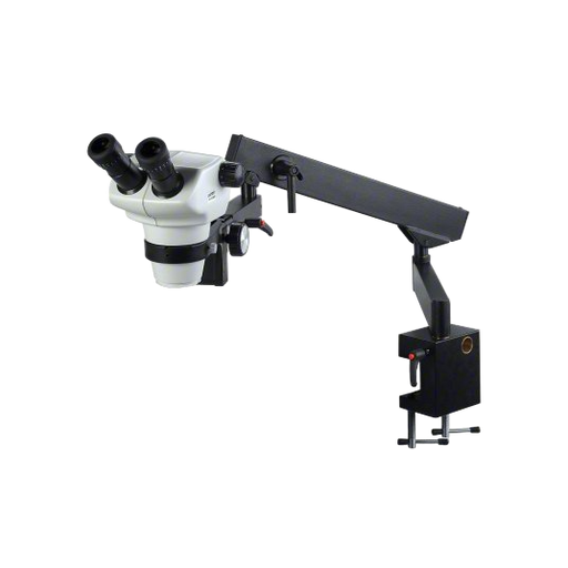 Z850 Zoom Stereo Microscope, Binocular, Articulating Arm Stand, 0.5x Aux Objective, LED140 Ring Light