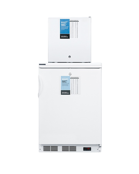 Accucold 24" Wide All-Refrigerator/All-Freezer Combination - FF7LW-FS24LSTACKPRO
