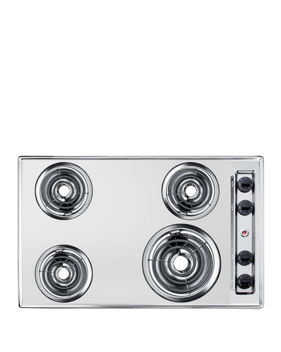 Accucold 30" Wide 230V 4-Burner Coil Cooktop - ZEL05