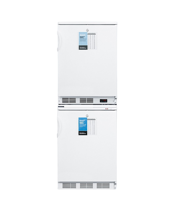 Accucold 24" Wide All-Refrigerator/All-Freezer Combination - FF7LW-VT65MLSTACKPRO