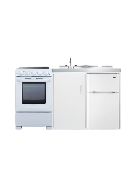 Accucold 60" Wide All-in-One Kitchenette with Electric Range - ACK60ELSTW