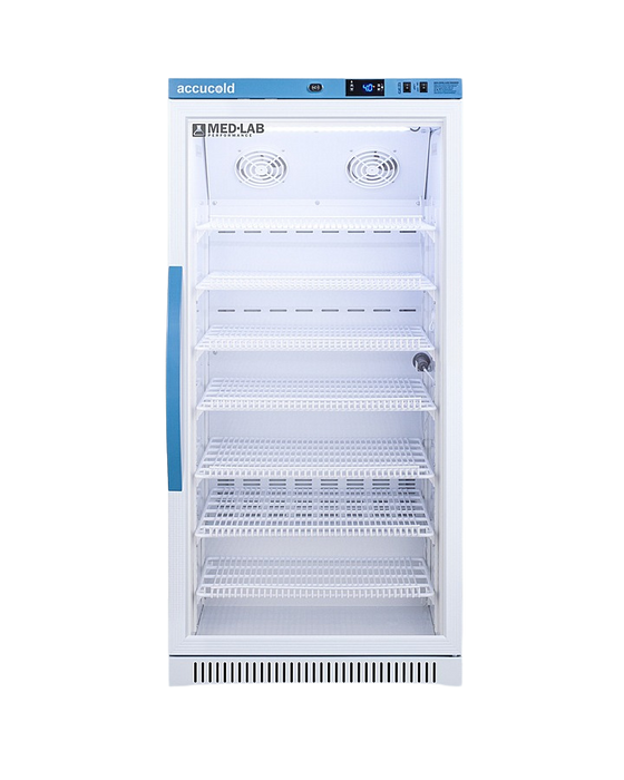 Accucold Upright Laboratory Refrigerator, 8 Cu.Ft., Glass Door - ARG8ML