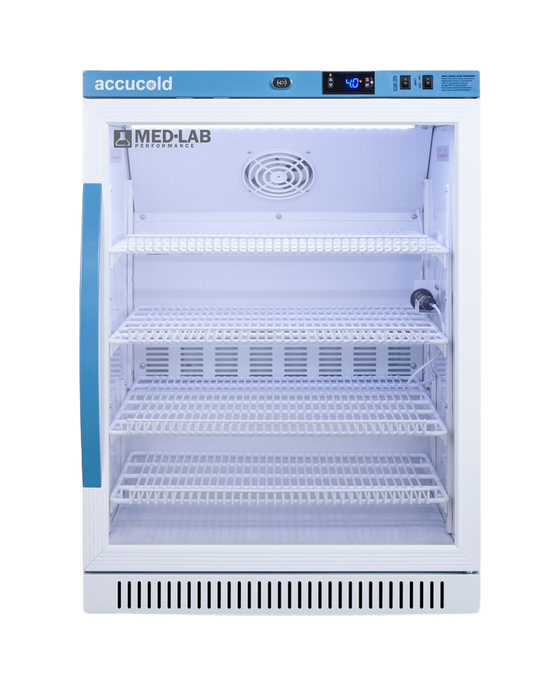 Accucold ADA Height Laboratory Refrigerator, 6 Cu.Ft., Glass Door - ARG6ML