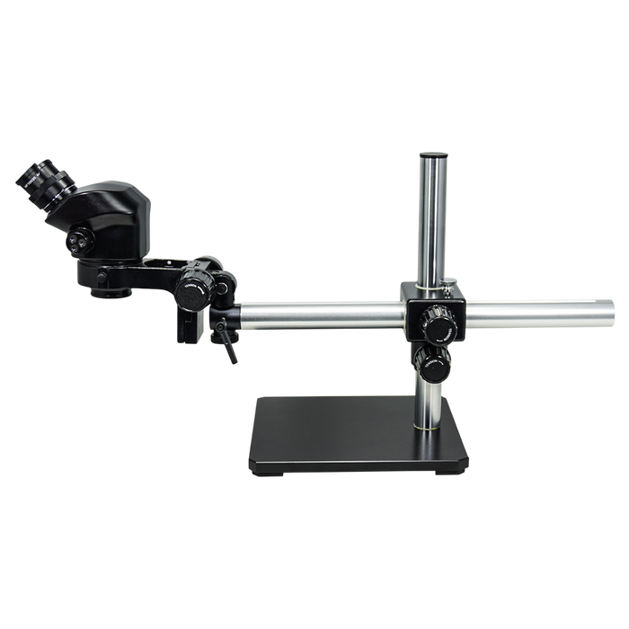 ESD-Safe Binocular Zoom Stereo Microscope with Single-Arm Boom Stand