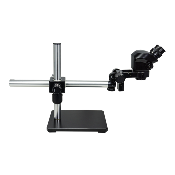 ESD-Safe Binocular Zoom Stereo Microscope with Single-Arm Boom Stand