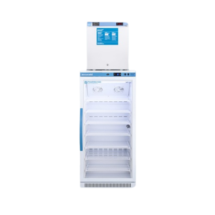 Accucold 8.0 Cu.Ft. Refrigerator/1.4 Cu.Ft. Freezer Combo 24" Wide ARG8PV-FS24LSTACKMED2
