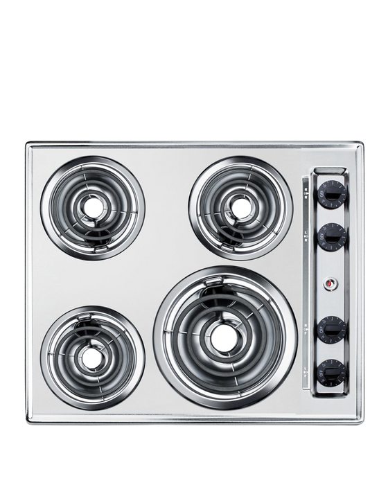 Accucold 24" Wide 230V 4-Burner Coil Cooktop - ZEL03