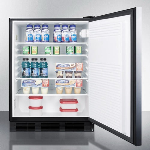 Accucold 24" Wide All-Refrigerator, ADA Compliant AL752BKSSHH
