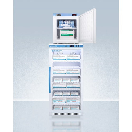 Accucold 8.0 Cu.Ft. Refrigerator/1.4 Cu.Ft. Freezer Combo 24" Wide ARG8PV-FS24LSTACKMED2