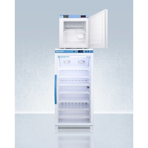 Accucold 8.0 Cu.Ft. Refrigerator/1.4 Cu.Ft. Freezer Combo 24" Wide ARG8PV-FS24LSTACKMED2