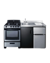 Accucold 63" Wide All-in-One Kitchenette with Gas Range - ACK63GASBSS