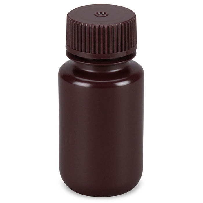 Bottle, Amber Wide Mouth,Round,HDPE,60mL