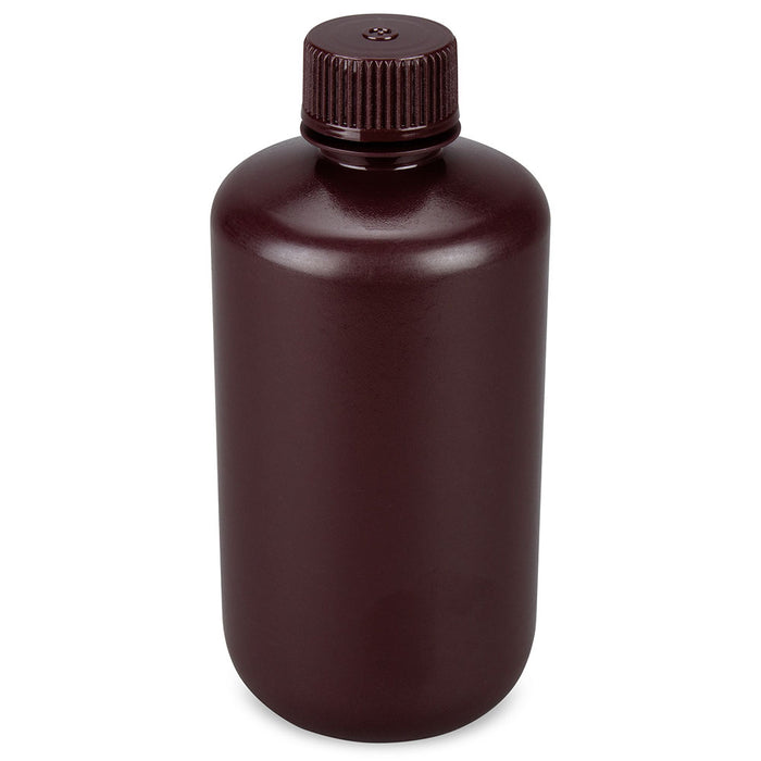 Bottle,Amber Narrow Mouth,Rnd,HDPE,250mL