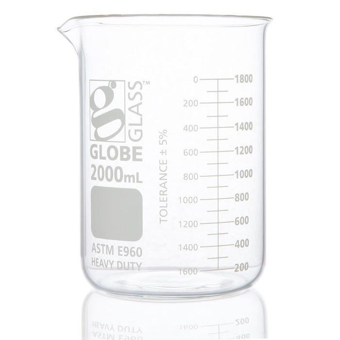 Beaker, Globe Glass, 2000mL, Low Form