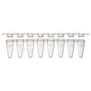 PCR 8-strip tubes, 0.1mL, low profile, PP, natural