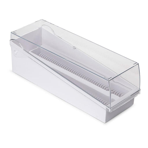 Slide Storage Box w/ Lid and Tray, White