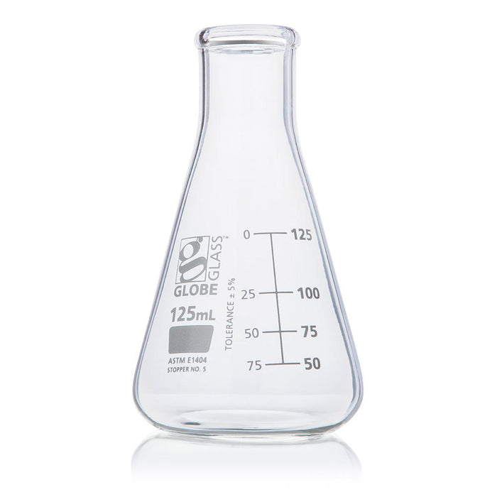 Flask, Erlenmeyer, Globe Glass, 125mL