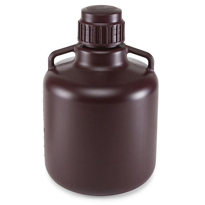 Carboy with Handles, Amber, HDPE, 10 Liter