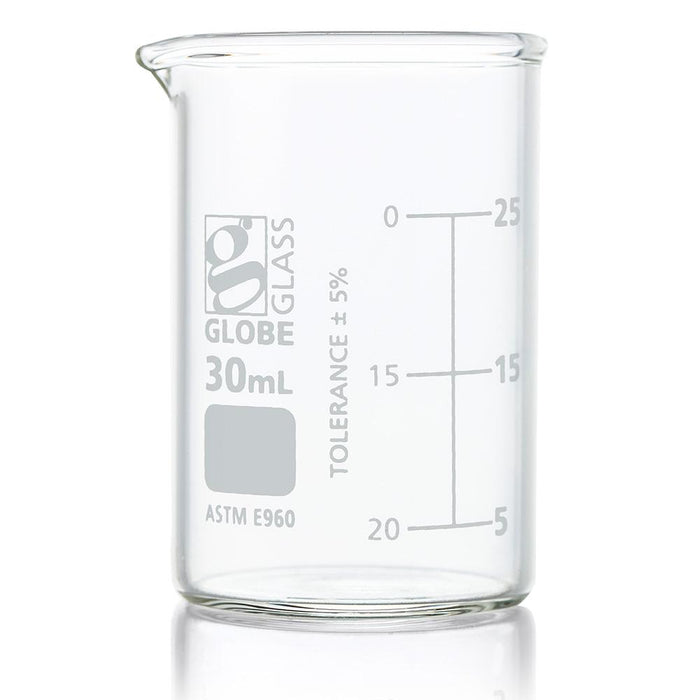 Beaker, Globe Glass, 30mL, ASTM E960