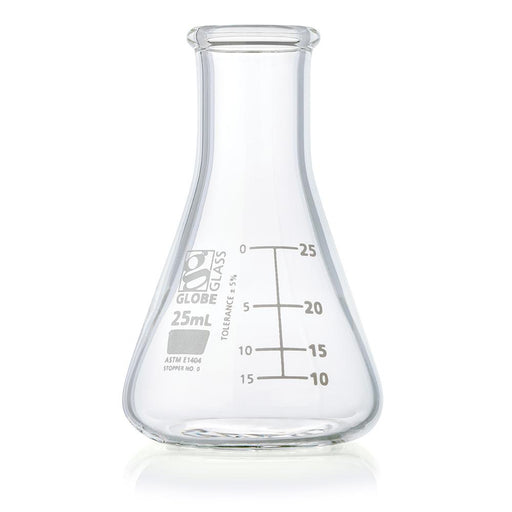 Flask, Erlenmeyer, Globe Glass, 25mL