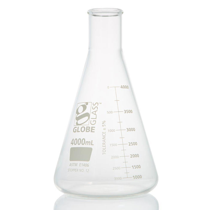 Flask, Erlenmeyer, Globe Glass, 4000mL