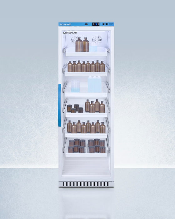 Accucold Laboratory Refrigerator, 15 Cu.Ft., Glass Door, Removable Drawers - ARG15MLDR