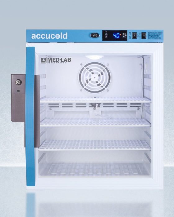 Accucold Compact Laboratory Refrigerator, 1 Cu.Ft., Glass Door - ARG1ML