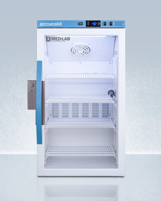 Accucold Counter Height Laboratory Refrigerator, 3 Cu.Ft., Glass Door - ARG3ML