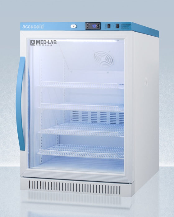 Accucold ADA Height Laboratory Refrigerator, 6 Cu.Ft., Glass Door - ARG6ML