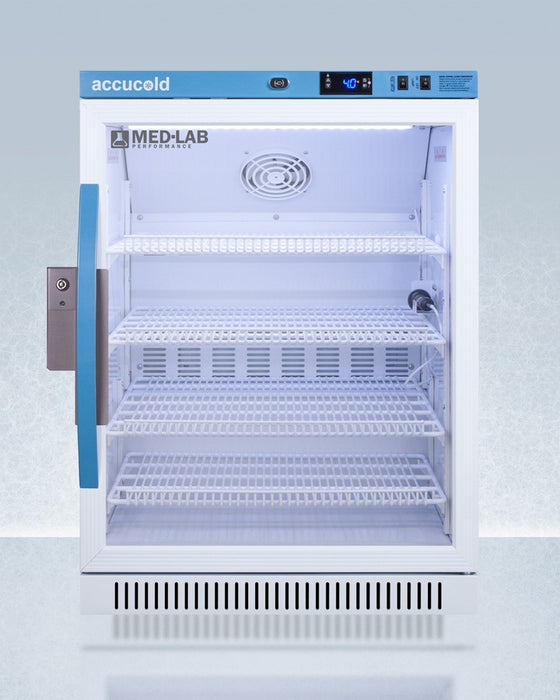 Accucold ADA Height Laboratory Refrigerator, 6 Cu.Ft., Glass Door - ARG6ML