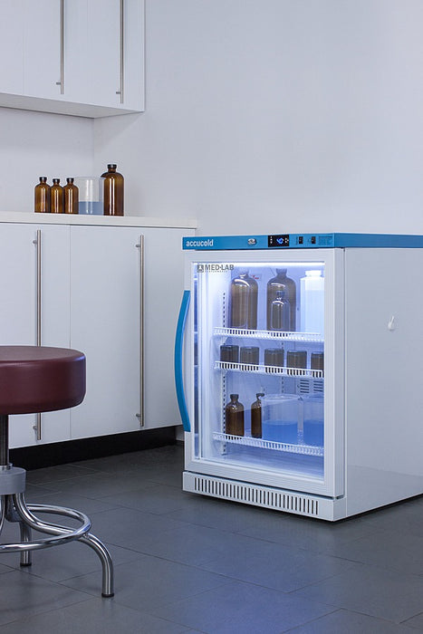 Accucold ADA Height Laboratory Refrigerator, 6 Cu.Ft., Glass Door - ARG6ML