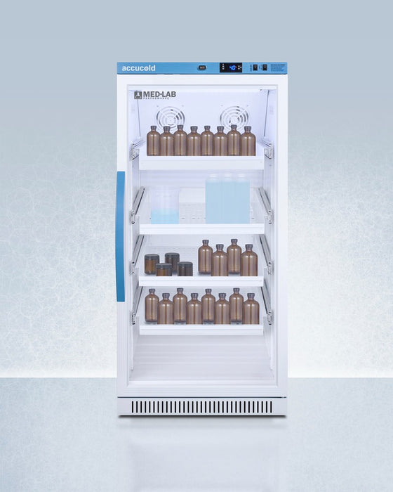 Accucold Laboratory Refrigerator, 8 Cu.Ft., Glass Door, Removable Drawers - ARG8MLDR