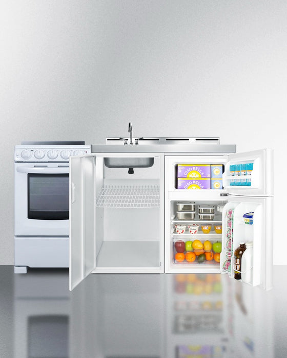 Accucold 60" Wide All-in-One Kitchenette with Electric Range - ACK60ELSTW