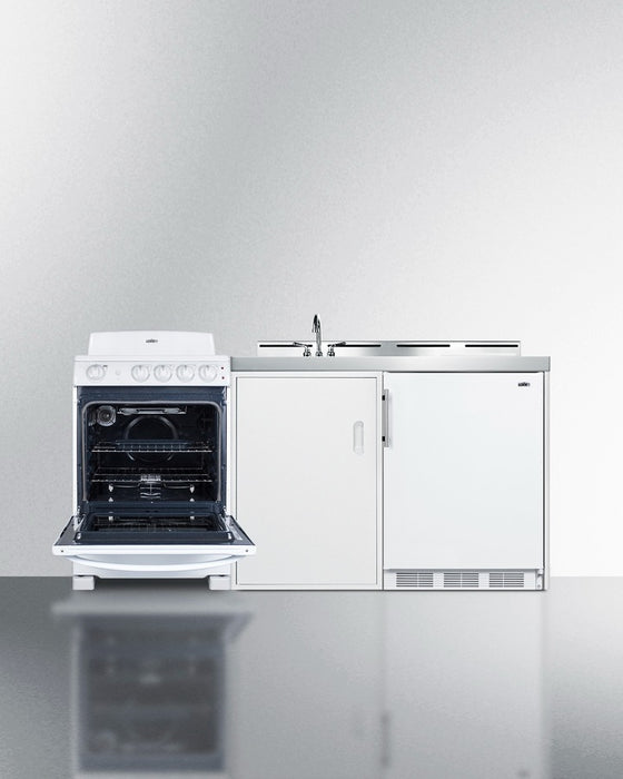 Accucold 72" Wide All-in-One Kitchenette with Electric Coil Range - ACK72COILW