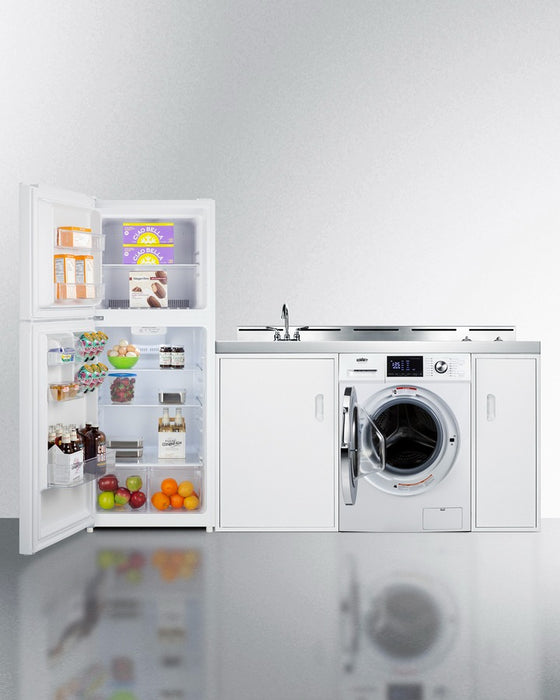 Accucold 83" Wide All-In-One Kitchenette with Washer/Dryer Combo - ACKSPWD821G