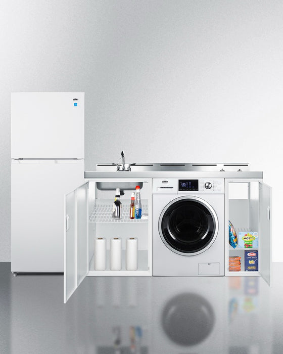 Accucold 83" Wide All-In-One Kitchenette with Washer/Dryer Combo - ACKSPWD821G