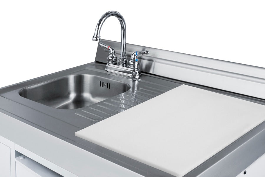 Accucold 72" Wide All-in-One Kitchenette with Gas Range - ACK72GASW