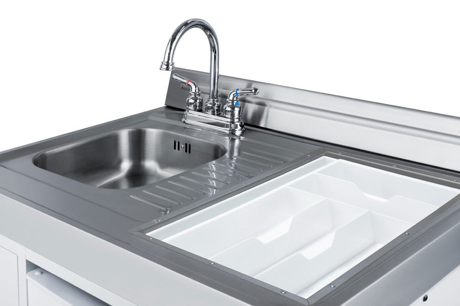 Accucold 72" Wide All-in-One Kitchenette with Electric Coil Range - ACK72COILW