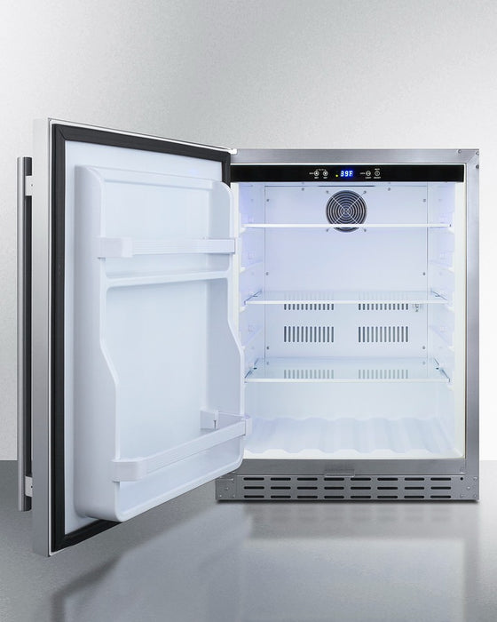 Accucold 24" Built-In Outdoor Refrigerator, ADA Compliant - AL55OSCSSLHD