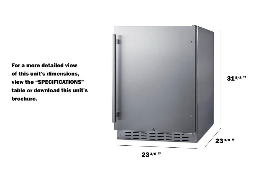 Accucold 24" Built-In Outdoor Refrigerator, ADA Compliant - AL55OSCSS