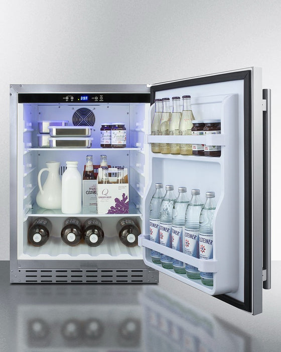 Accucold 24" Built-In Outdoor Refrigerator, ADA Compliant - AL55OSCSS