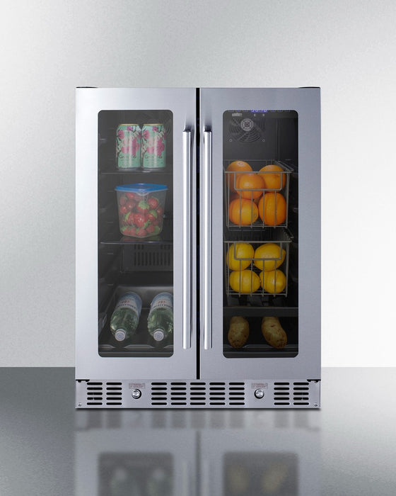 Accucold 24" Built-In Dual-Zone Produce Refrigerator, ADA Compliant - ALFD24WBVCSSPANTRY