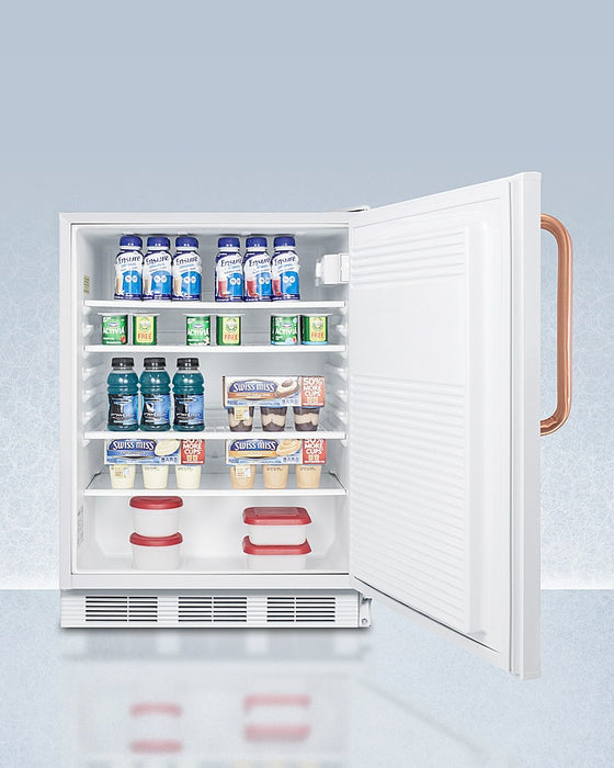Accucold 24" Wide Built-In All-Refrigerator with Pure Copper Handle, ADA Compliant - FF7LWBITBCADA