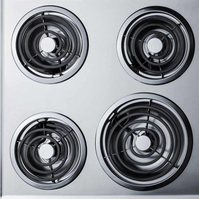 Accucold 24" Wide 230V 4-Burner Coil Cooktop - ZEL03