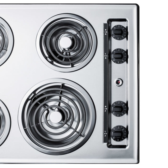 Accucold 24" Wide 230V 4-Burner Coil Cooktop - ZEL03