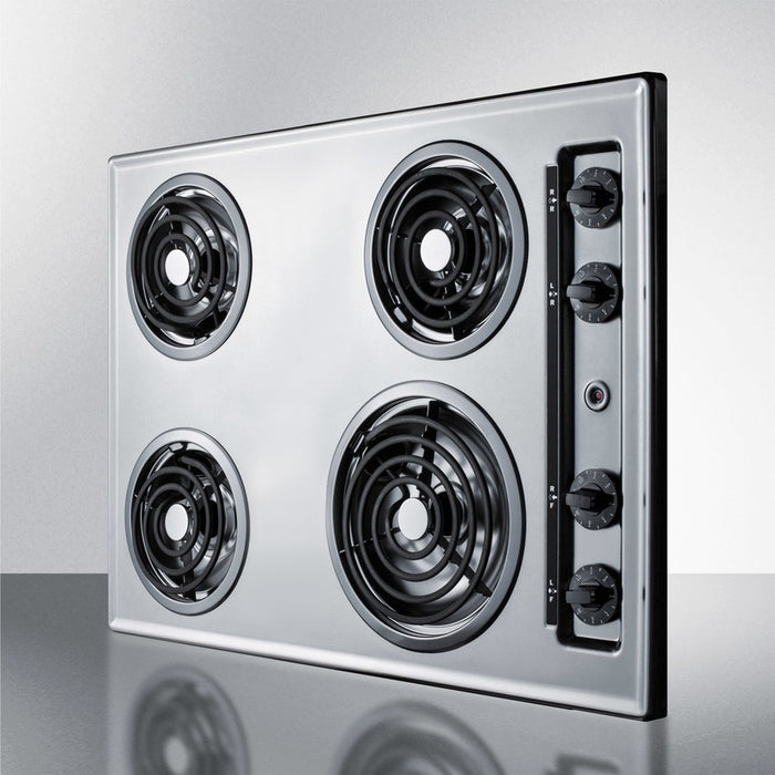 Accucold 30" Wide 230V 4-Burner Coil Cooktop - ZEL05