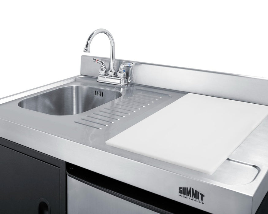 Accucold 63" Wide All-in-One Kitchenette with Gas Range - ACK63GASBSS